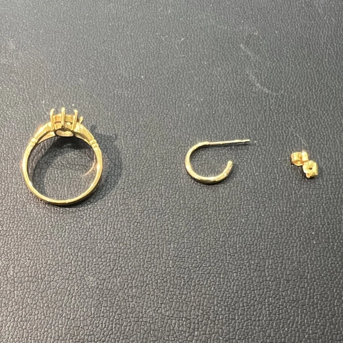 18金 K18 土台のみリング 片側ピアスを買取