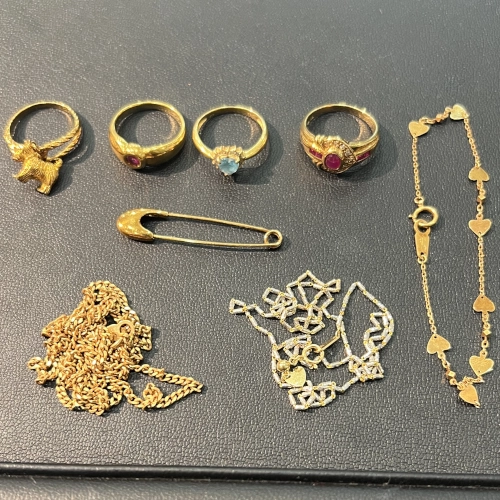 18金 K18 リング 安全ピン等8点を買取