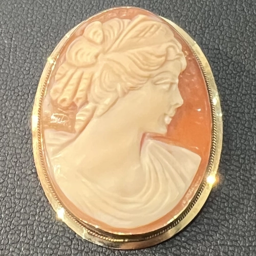 14金 K14 カメオブローチを買取