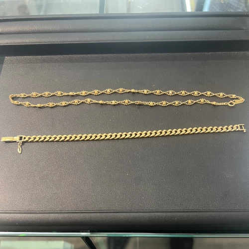 18金 K18 デザインネックレス・2面シングルブレスレットを買取