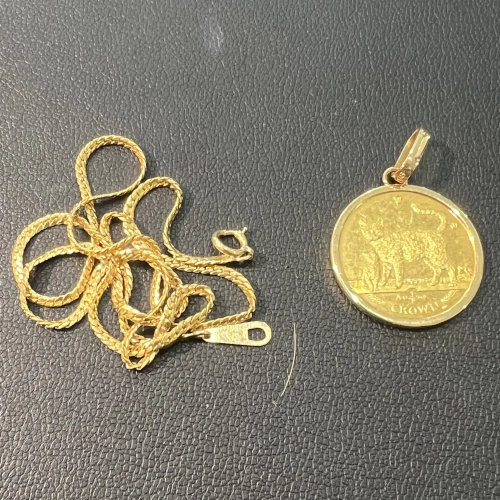 24金 K24 マン島 キャットコイン K18 ネックレスチェーンを買取