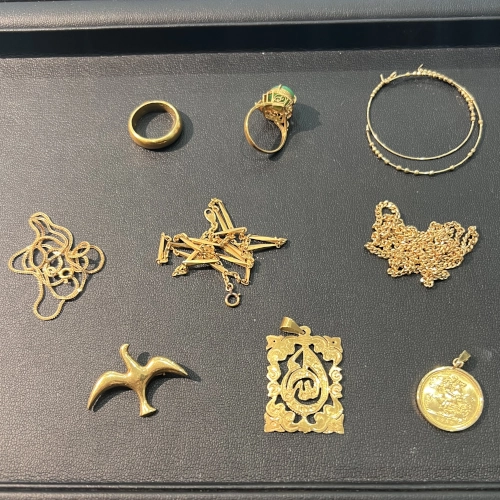 18金 K18 リング ネックレス等9点を買取