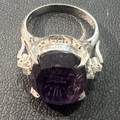 プラチナ900 Pt900 アメジストリングを買取