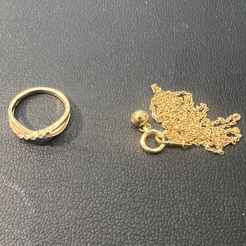 18金 K18  田中貴金属性ネックレス K10 メレダイヤモンドリングを買取