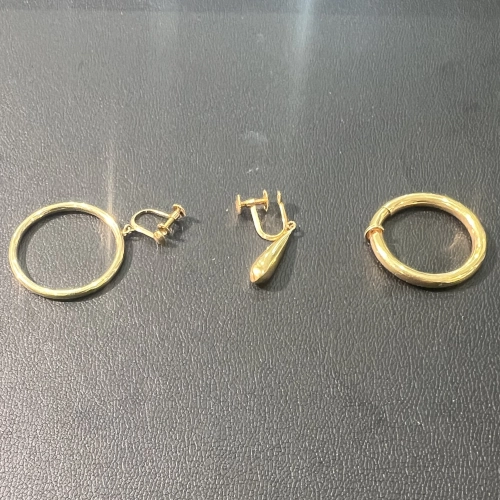 金・貴金属ピアス・イヤリング K18 イヤリング3点を買取